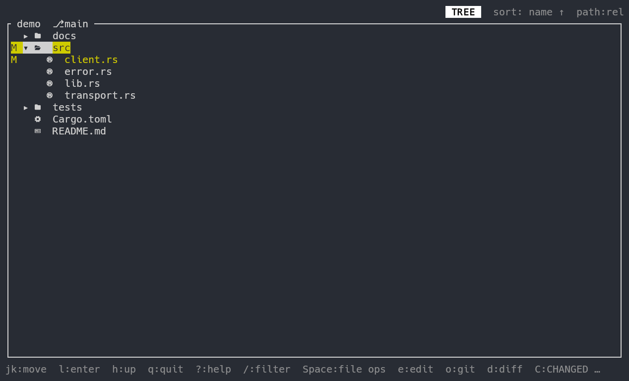 Worktrees — listing the repository's worktrees, showing what an agent's worktree added since its base branch, and stepping into it with the WT chip naming the repository